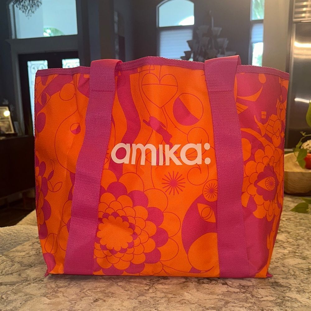 Amika Bold Orange and Purple Tote